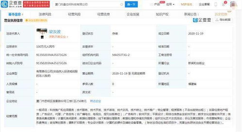 字節(jié)跳動(dòng)關(guān)聯(lián)公司廈門成立新公司 注冊(cè)資本100萬